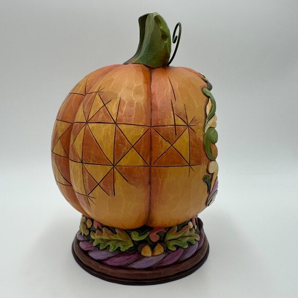 Jim Shore 7.5" Blessings Of The Harvest Light Up Fall and Thanksgiving Pumpkin - Picture 4 of 9